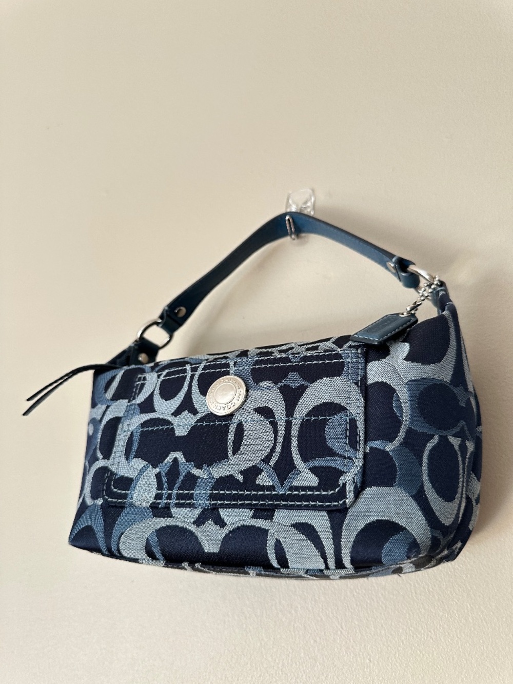 Rare Coach Vintage Y2K Blue Chelsea Demin Optic Signature Hobo